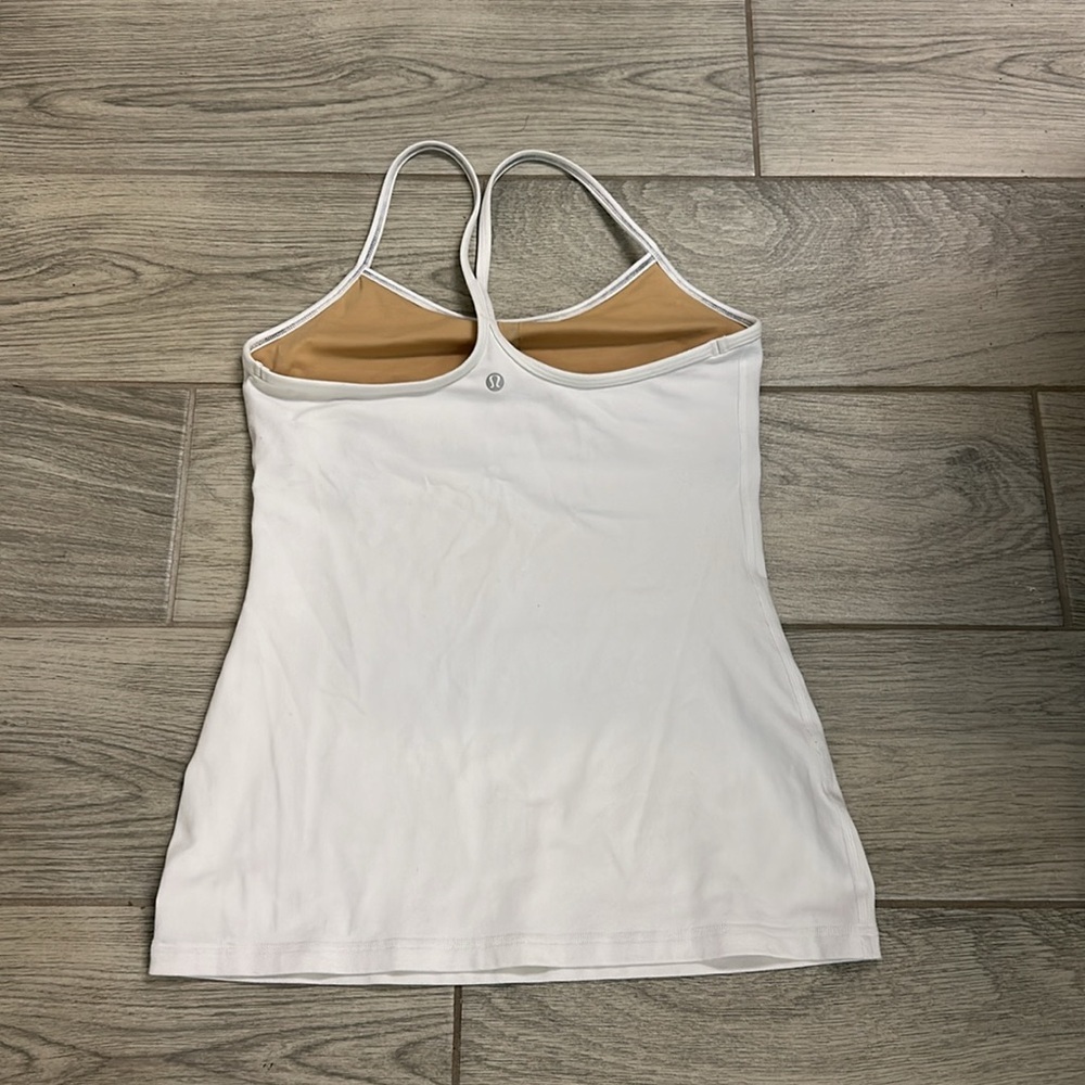 Lululemon White Razorback Workout Top - Picture 3 of 5